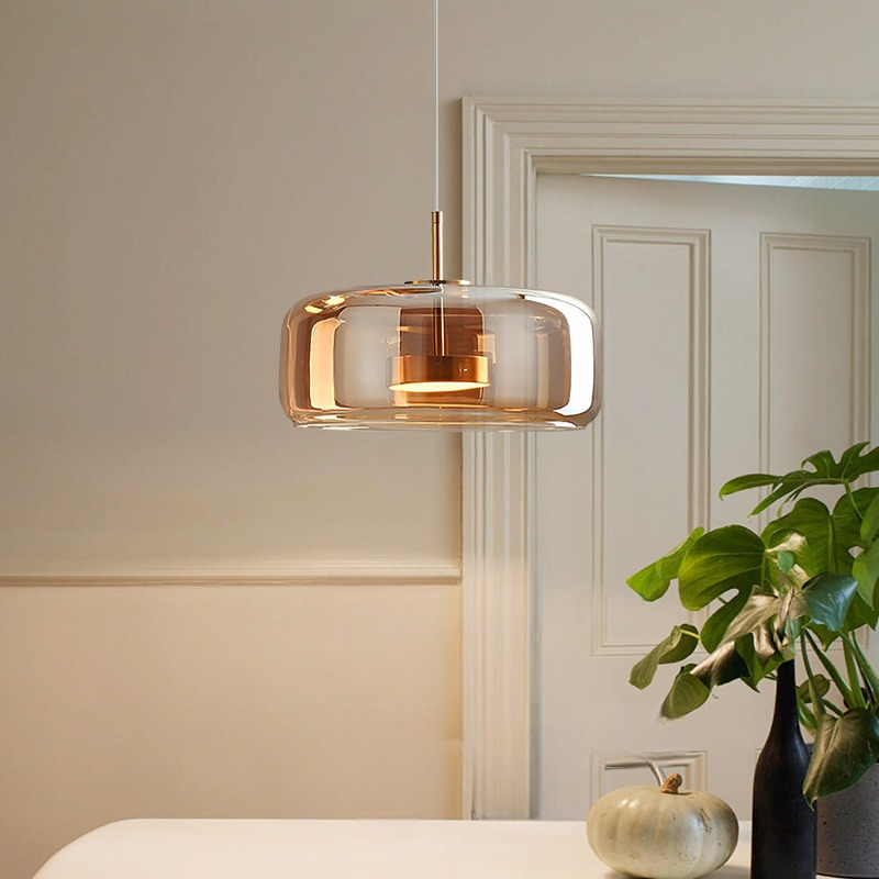Підвісний світильник бурштиновий D-33 cm Led 9W Amber+Gold Jube 251131-100006753