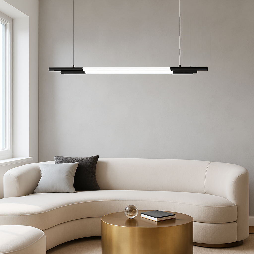 Підвісна люстра трубчаста L-90/110/130 cm Led Black+White Tube 251018-100006282