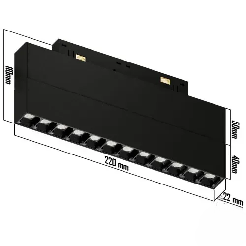 Світильник LED ZigBee L-22cm 12W 3000K / 4000К / 3 режими (3000К-4000К-6000К) Black 250578-100004947