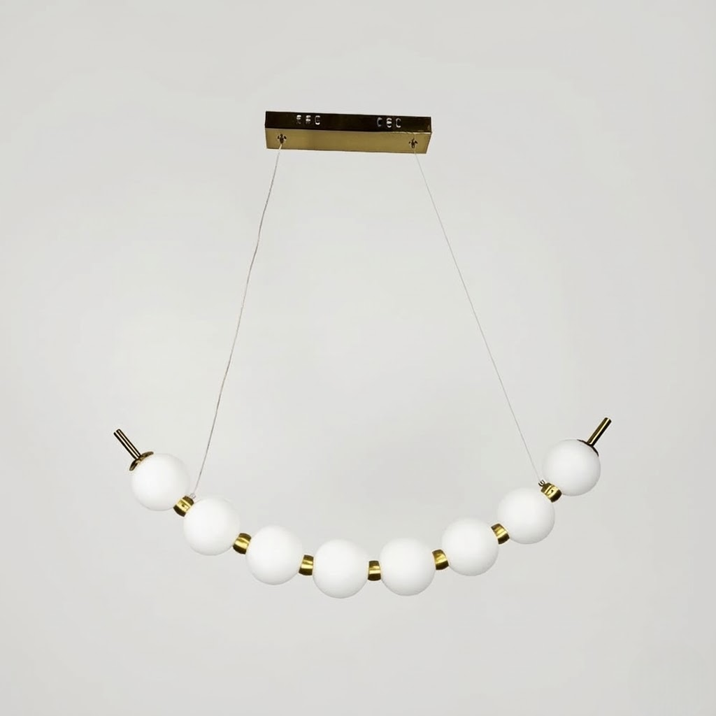 Підвісні люстри L-66 cm / L-95 cm / 105 cm Led Gold+Clear Pearls 251218-100006842