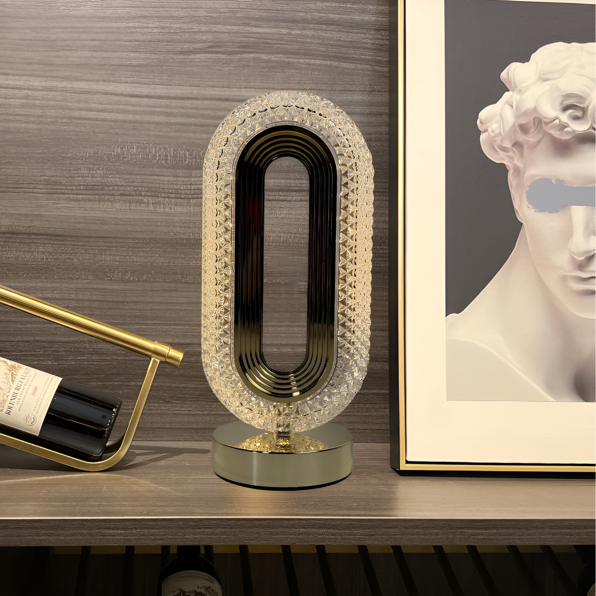 Настільна лампа з акумулятором H-26 cm Led 5W 3000K-6000K Gold + Clear Diamond Lumen Arc 250588-100004668