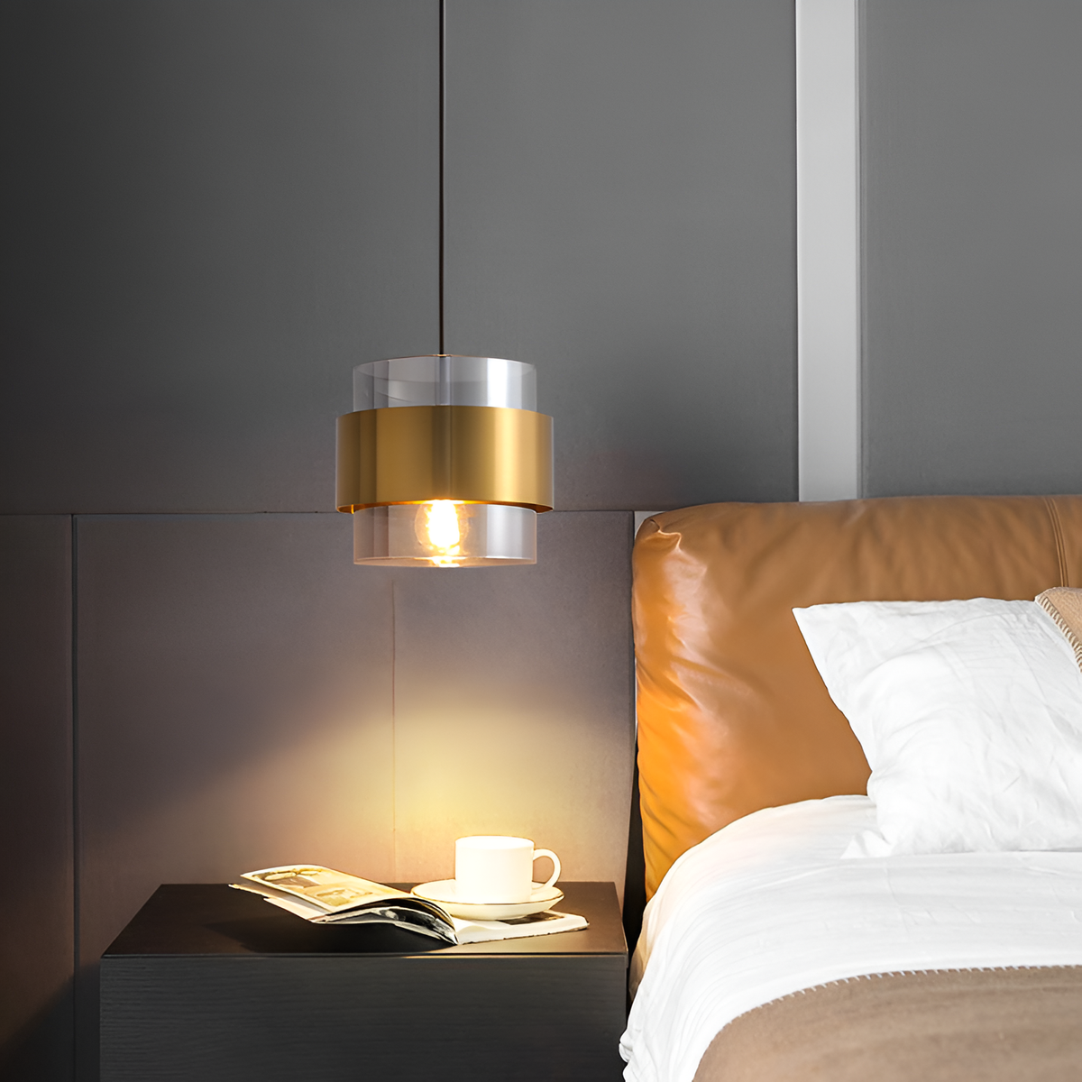 Підвісний світильник D-18 cm E27 Led Amber+Gold Mugga Lamp 251121-100006756
