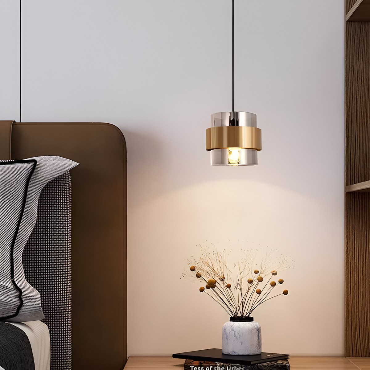 Підвісний світильник D-18 cm E27 Led Smoke+Gold Mugga Lamp 251121-100006757