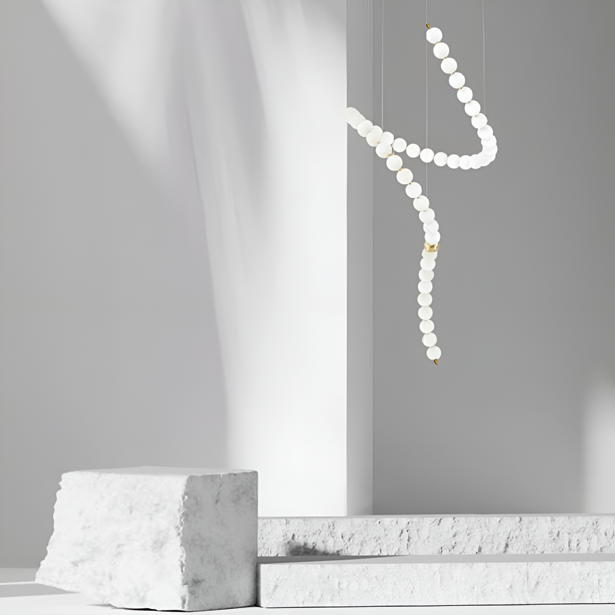 Підвісна люстра з білими перлинами L-400 cm Led 54W White Pearls 251018-100006376