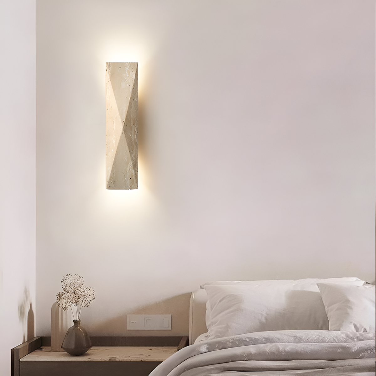 Настінний світильник з травертину H-31 cm G9*2 Beige Travertine 260118-100007207