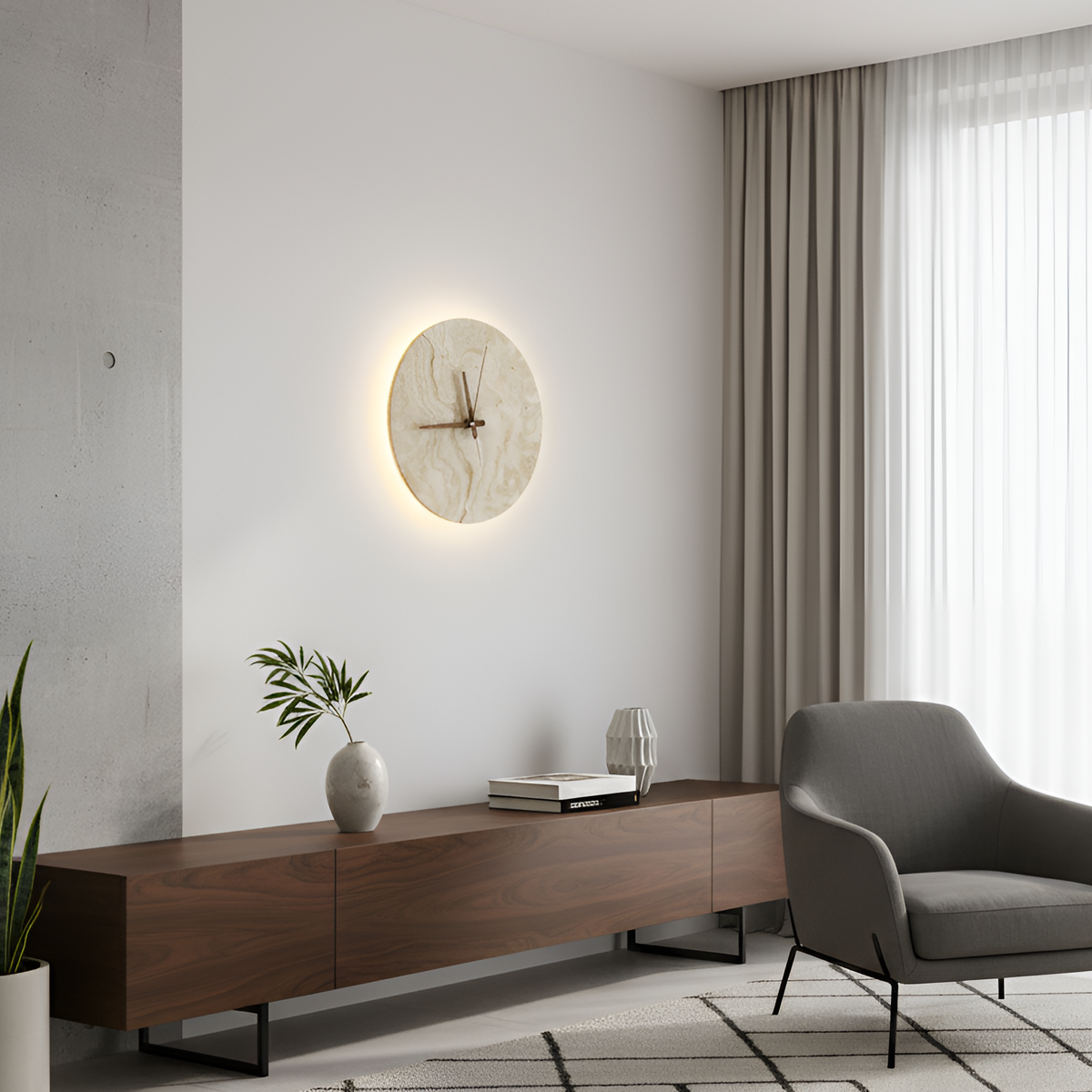 Настінні світильники годинник D-23 cm / D-31 cm Led 3000K Beige Clock 260218-100007497