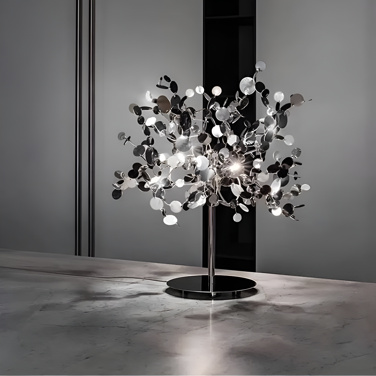 Настільна лампа срібна H-45 cm G9 Chrome Tree 260118-100007040