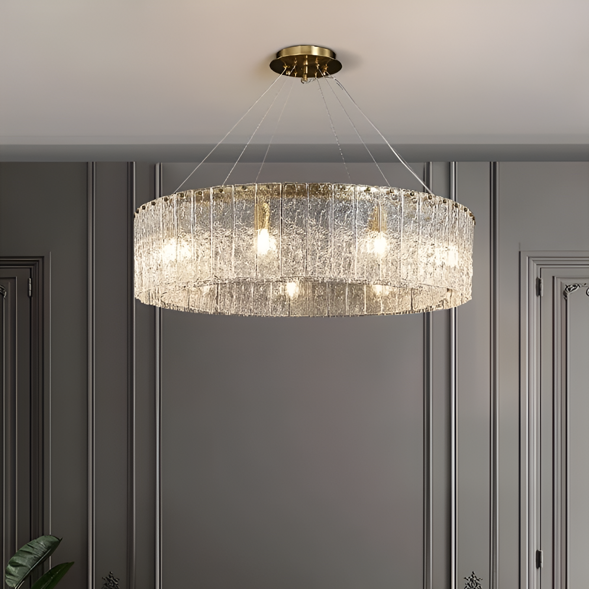 Підвісні люстри D-60 cm / D-80 cm / D-100 cm E14 Clear+Gold Ice 260118-100007062