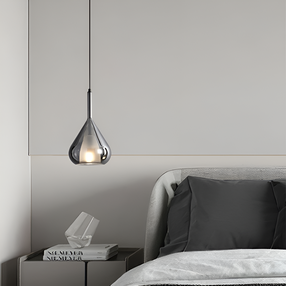 Підвісний світильник димчастий H-34 Led 4000К Smoke Rain glass 251122-100006611