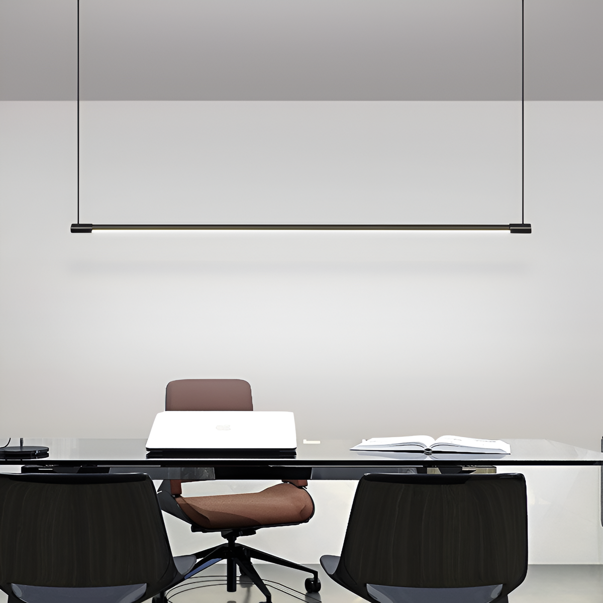 Підвісна люстра чорна L-80 cm Led 9W Black Pipe line 251122-100006694