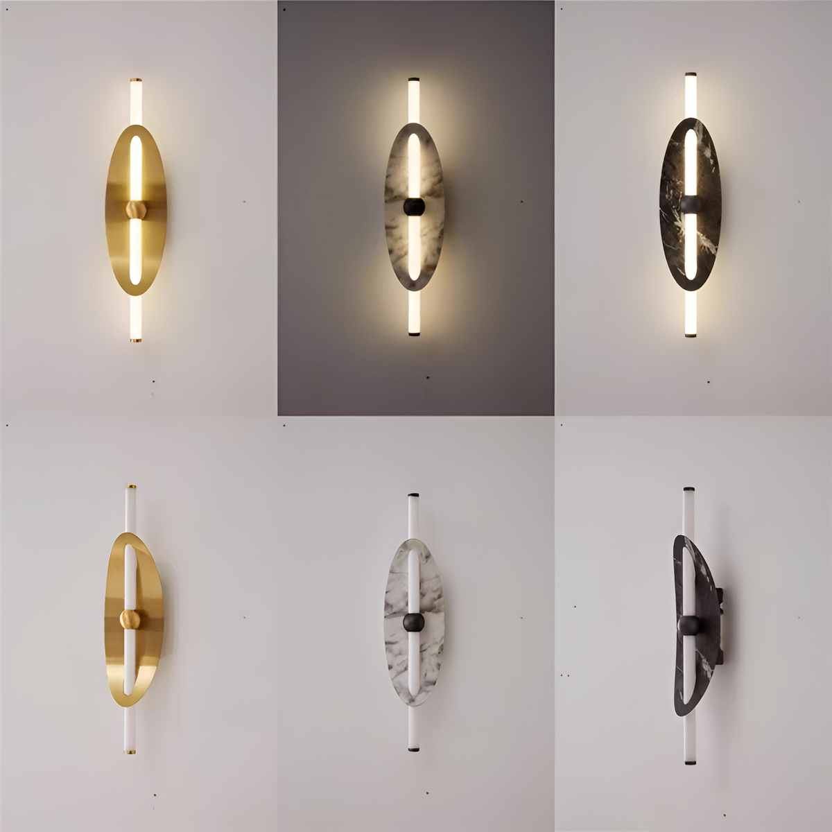 Настінний світильник з імітацією мармуру сірий H-80 cm Led 8W Grey Imitation 251131-100006589