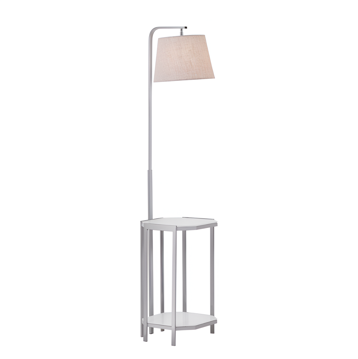 Торшер зі столиком срібний H-162 cm E27 Chrome Brass 251222-100006861