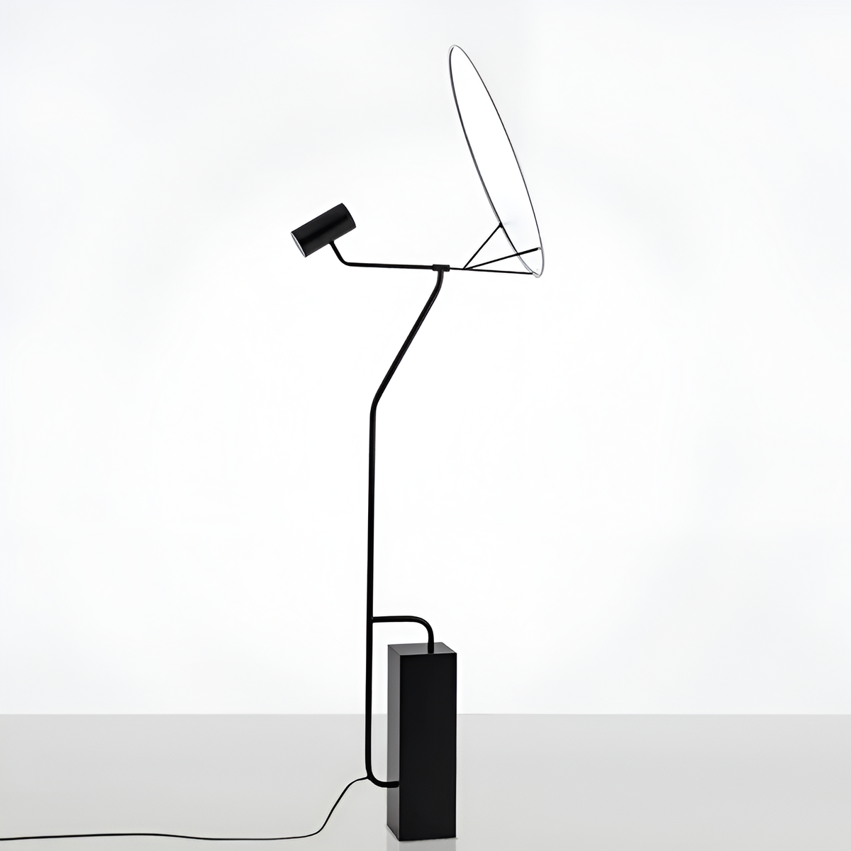 Торшер чорний з мармуром H-160 cm G9 Black Plate 260258-100007350