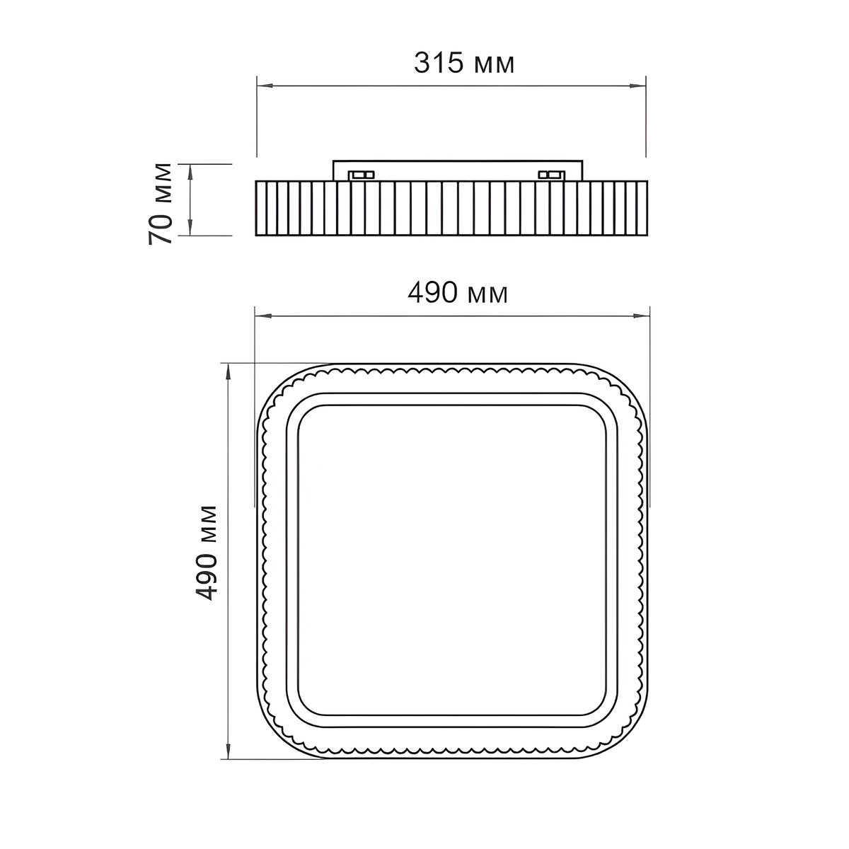 Стельова люстра біла L-49 cm Led 88W 3000K-6500K White Gofre 260248-100007399