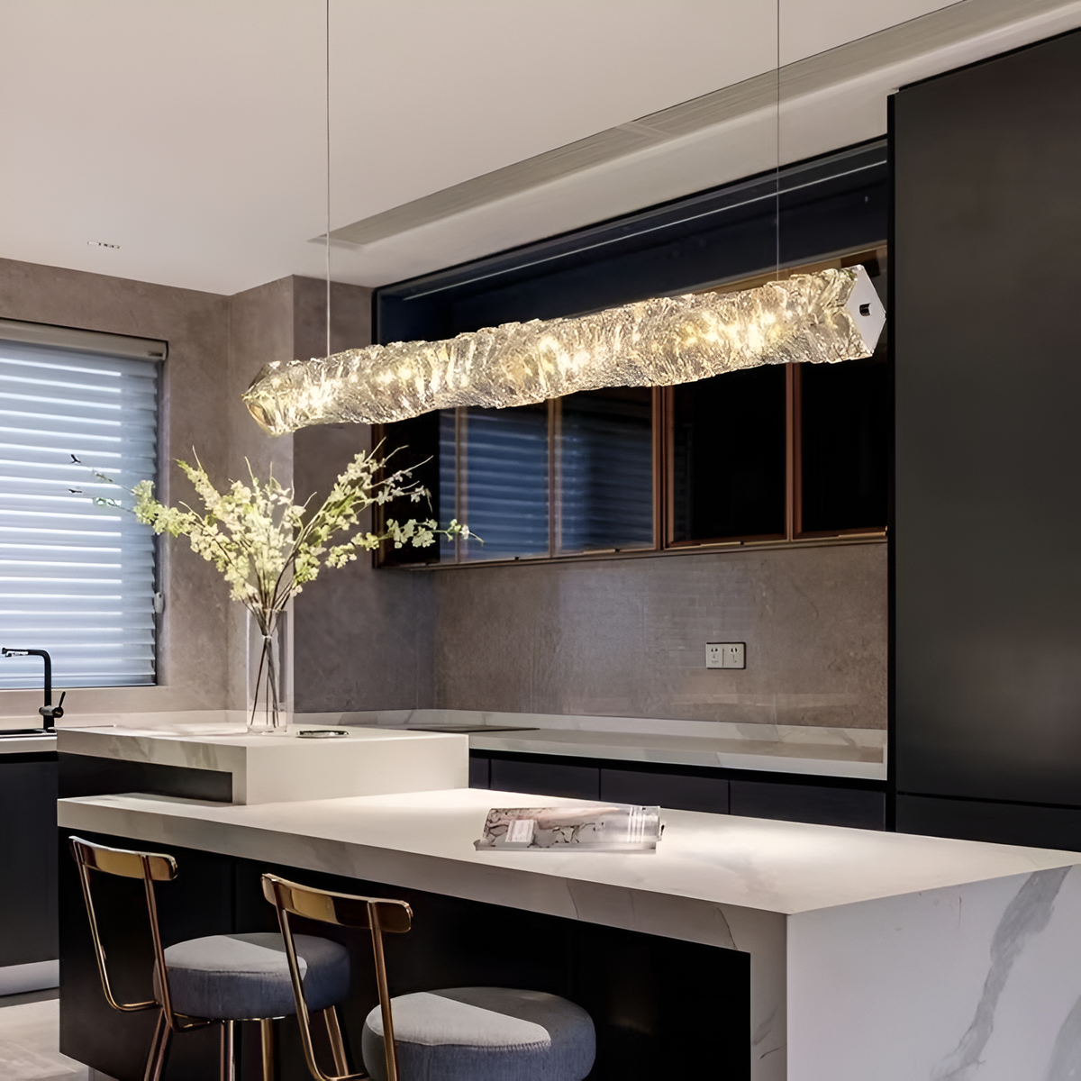 Підвісна люстра срібна L-97 cm Led 33W 3000K-6000K Chrome Crystal Diamond Shine 260235-100007337