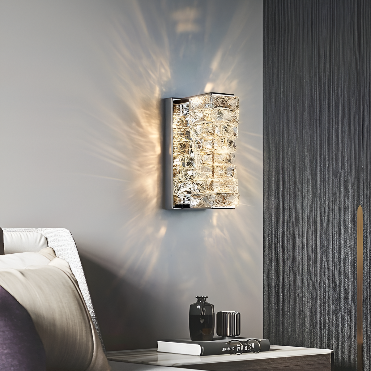 Настінний світильник H-24 cm Led 8W Chrome Crystal Shine Diamond 260222-100007343
