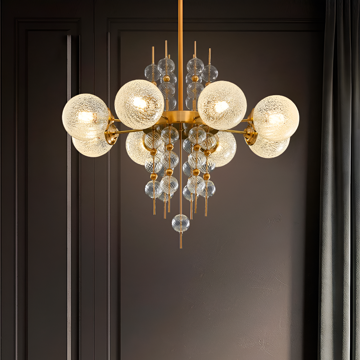 Підвісні світильники D-70 cm 6xE27 / D-78 cm 8xE27 Brass Luxury Ann 231018-100002674