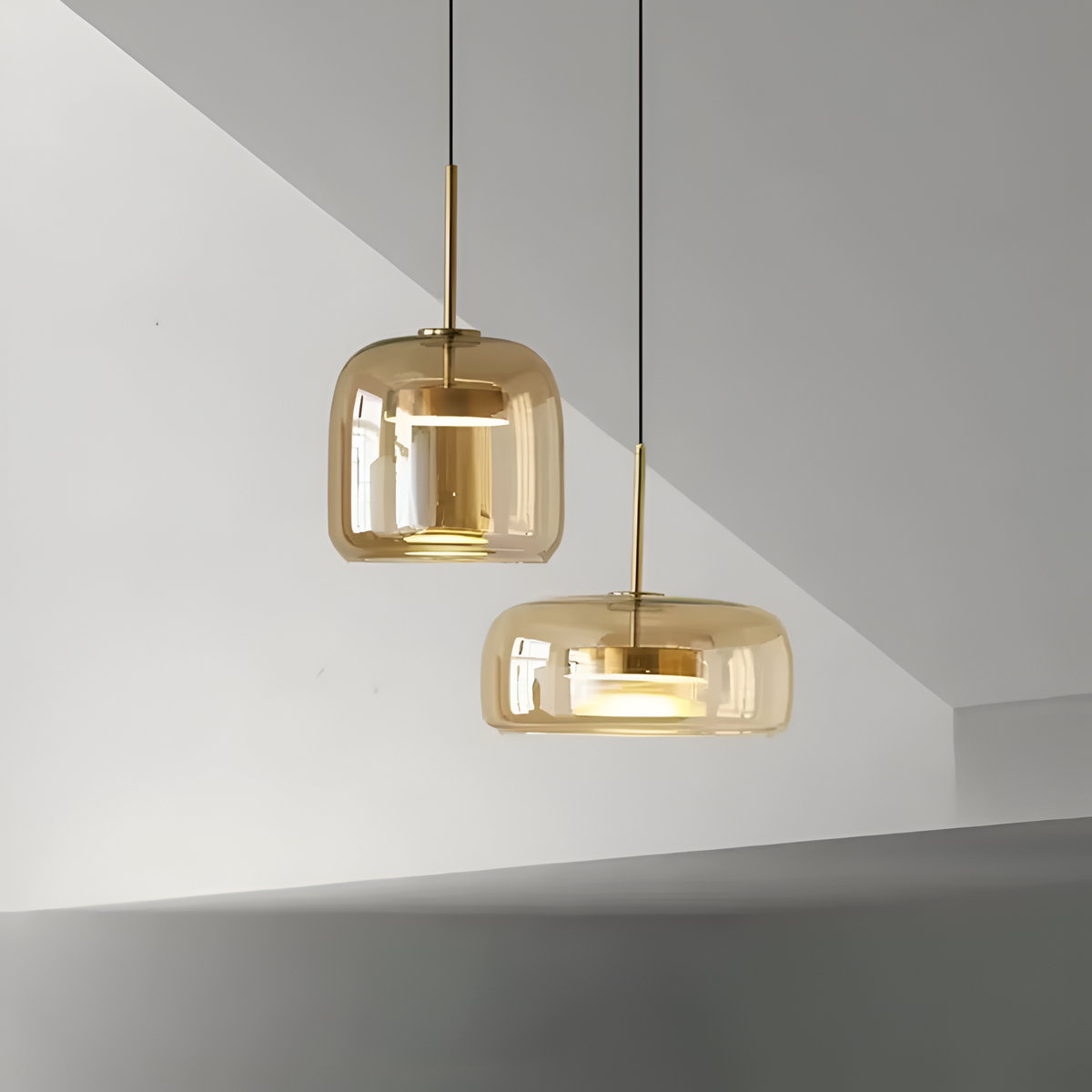 Підвісний світильник бурштиновий D-28 cm Led 8W 4000K Amber+Gold Jube 260118-100007219