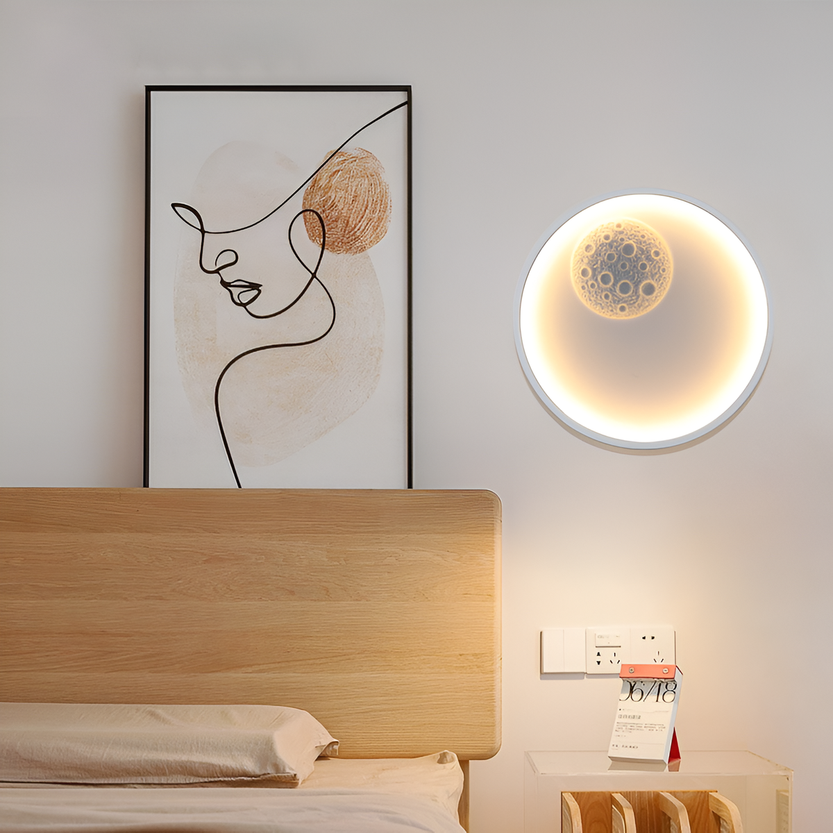 Настінний світильник місяць білий D-30 cm Led White Moon 251122-100006624