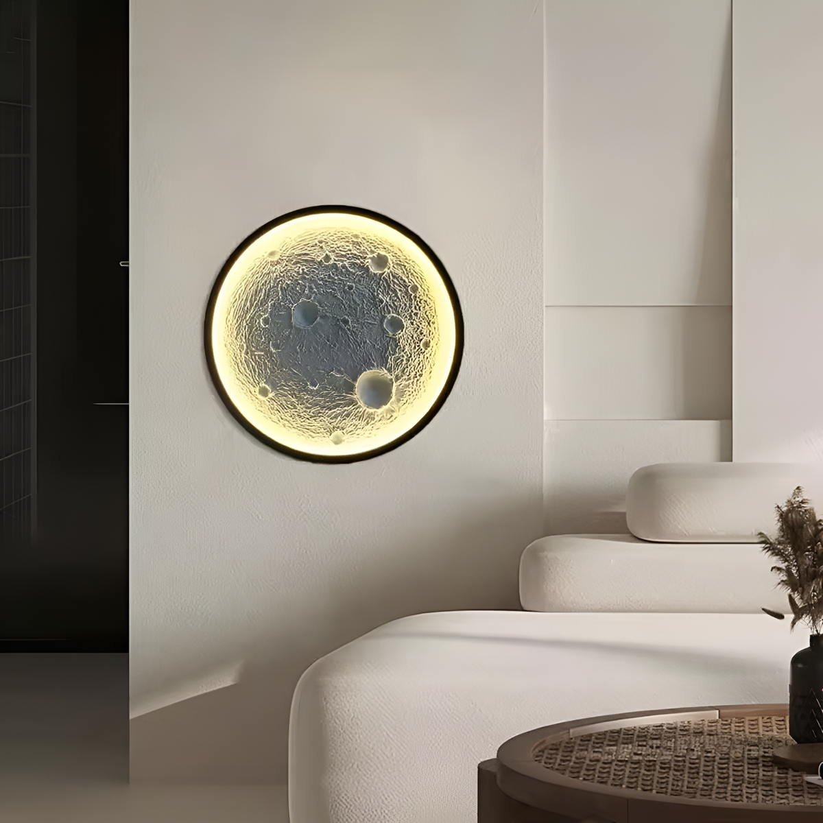 Настінні світильники місяць D-30 cm / D-60 cm Led 3000K-6000K Black+White Moon 251218-100006907