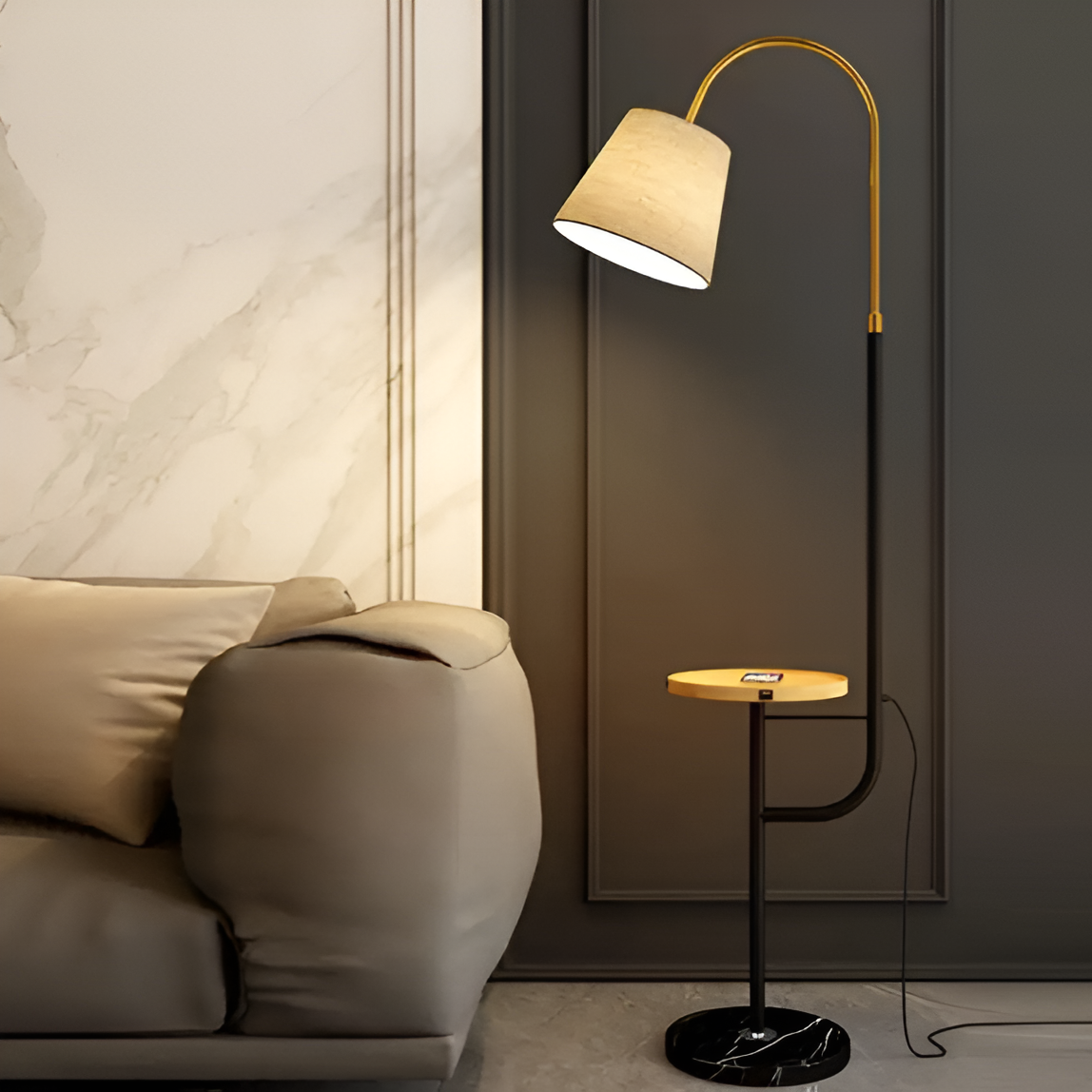 Торшер зі столиком H-170 cm E27 Black+Gold Halo 251227-100006862