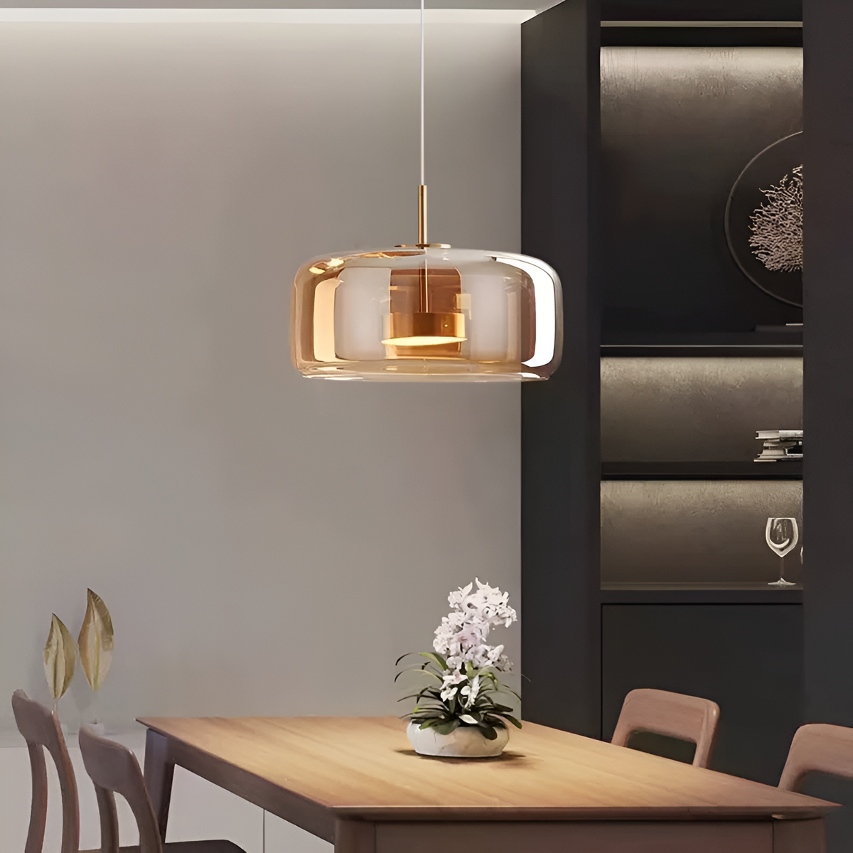 Підвісний світильник бурштиновий D-33 cm Led 9W Amber+Gold Jube 251131-100006753