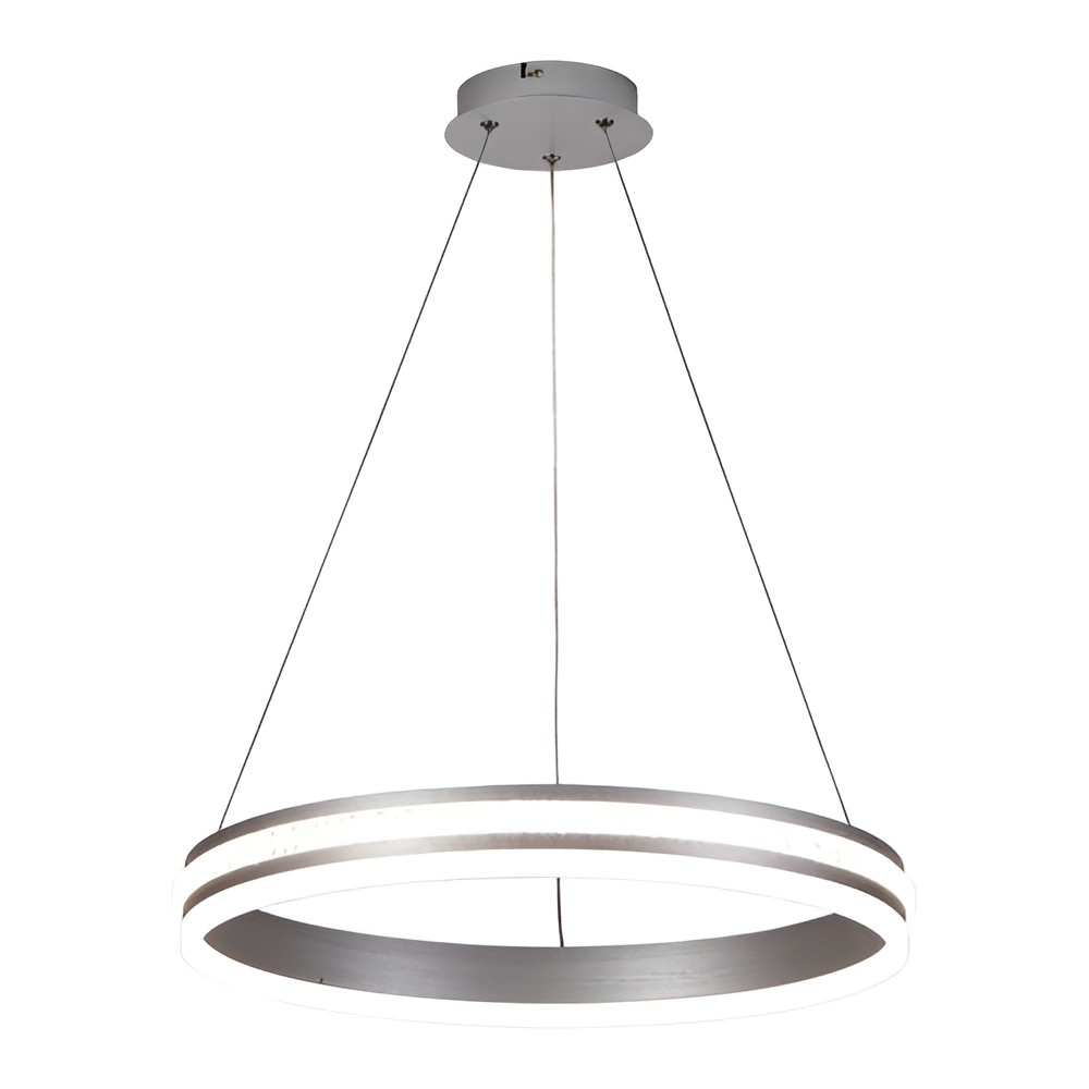 Підвісна люстра сіра з пультом D-50 cm Led 50W 4000K Chrome Kukho 260264-100007445