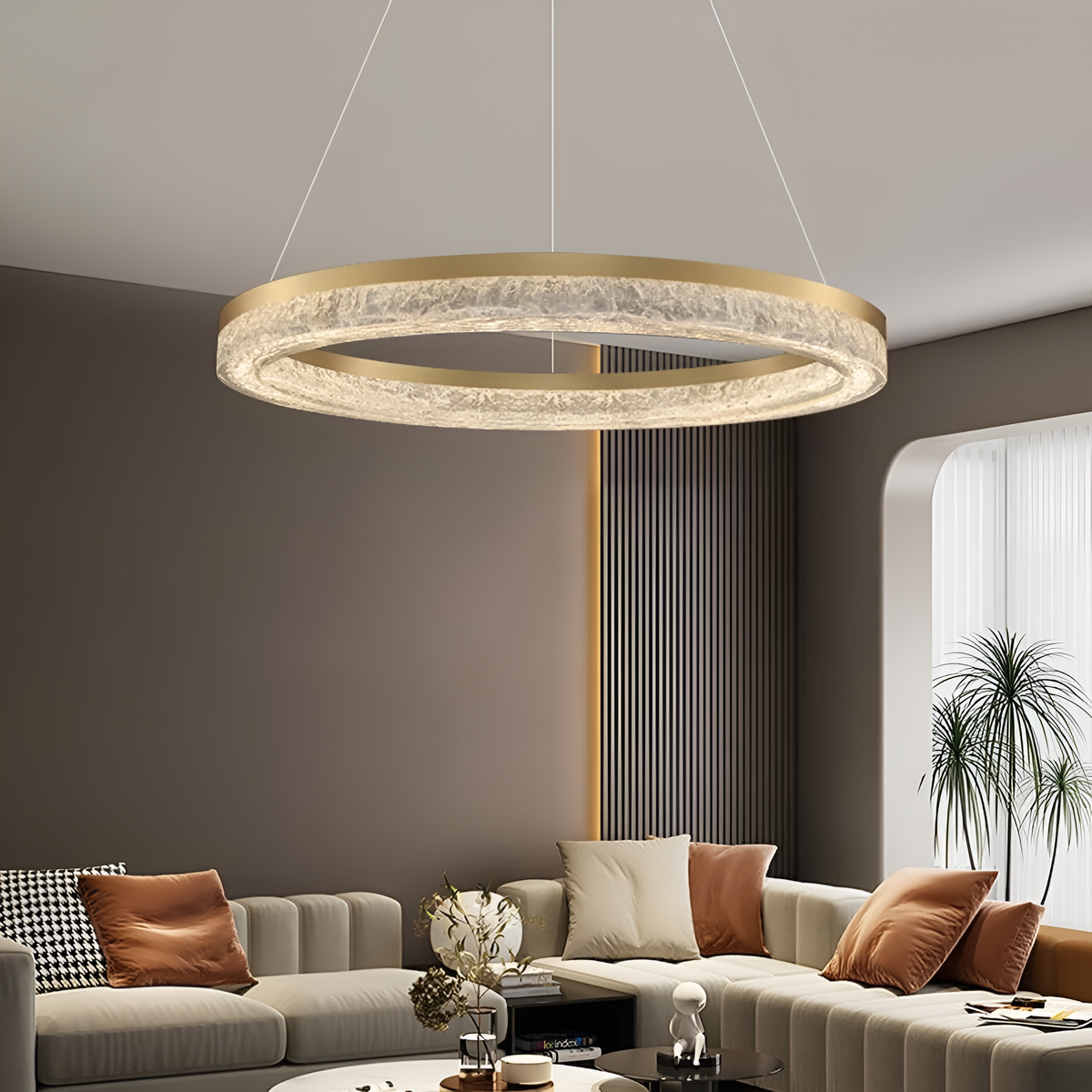 Підвісні люстри золоті D-60 cm / D-80 cm Led Ice gold 251018-100006341