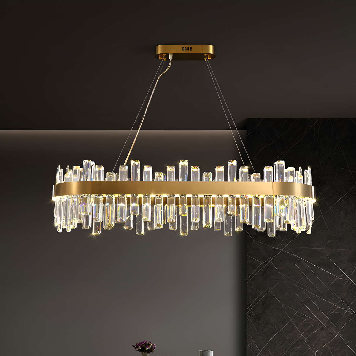 Підвісний світильник L-100 cm Led 58W 3000K 4000K 6000K Gold Empire 250118-100004058