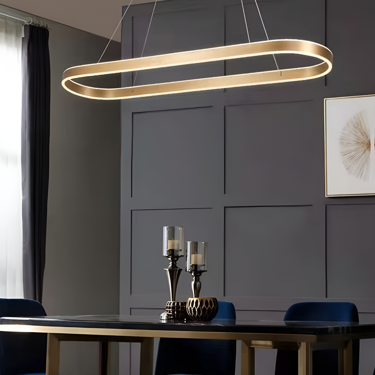 Підвісний світильник золотий L-100 cm Led 44W Gold Oval 251121-100006680