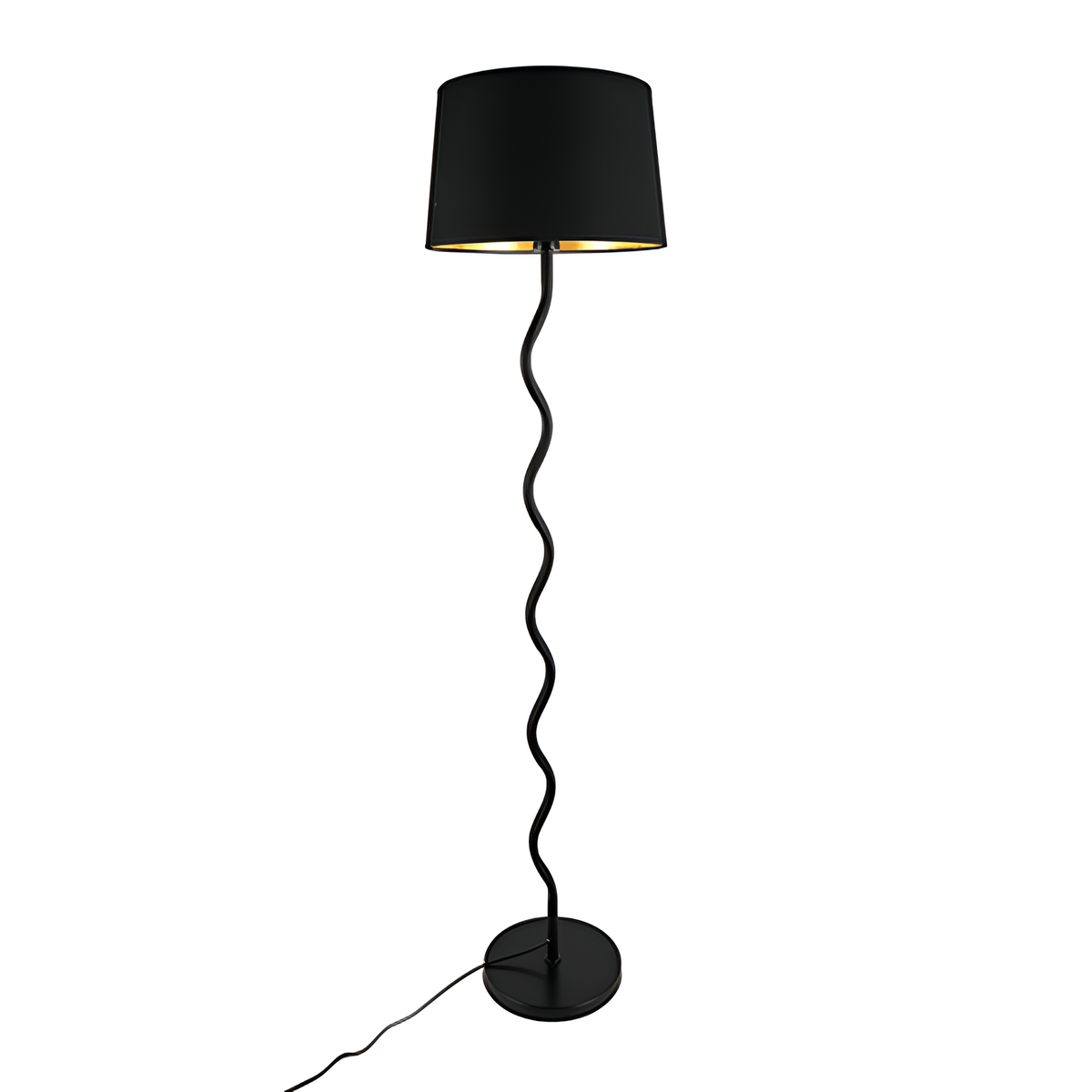 Торшер хвилястий чорний H-150 cm E27 Black Wave 251231-100006784