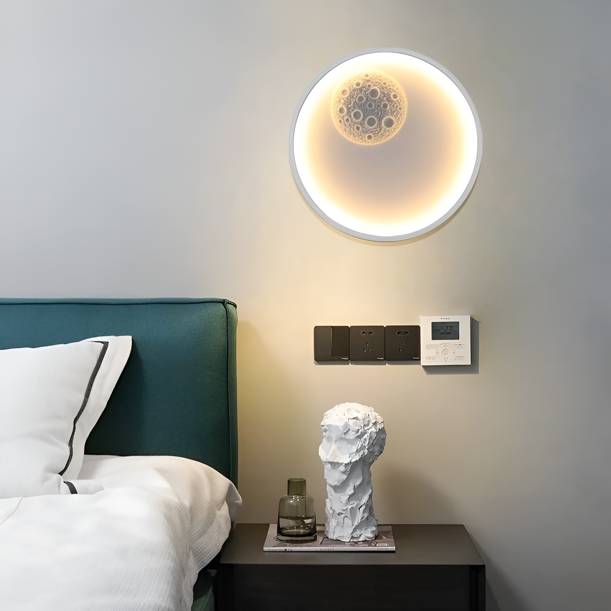 Настінний світильник місяць білий D-30 cm Led White Moon 251122-100006624