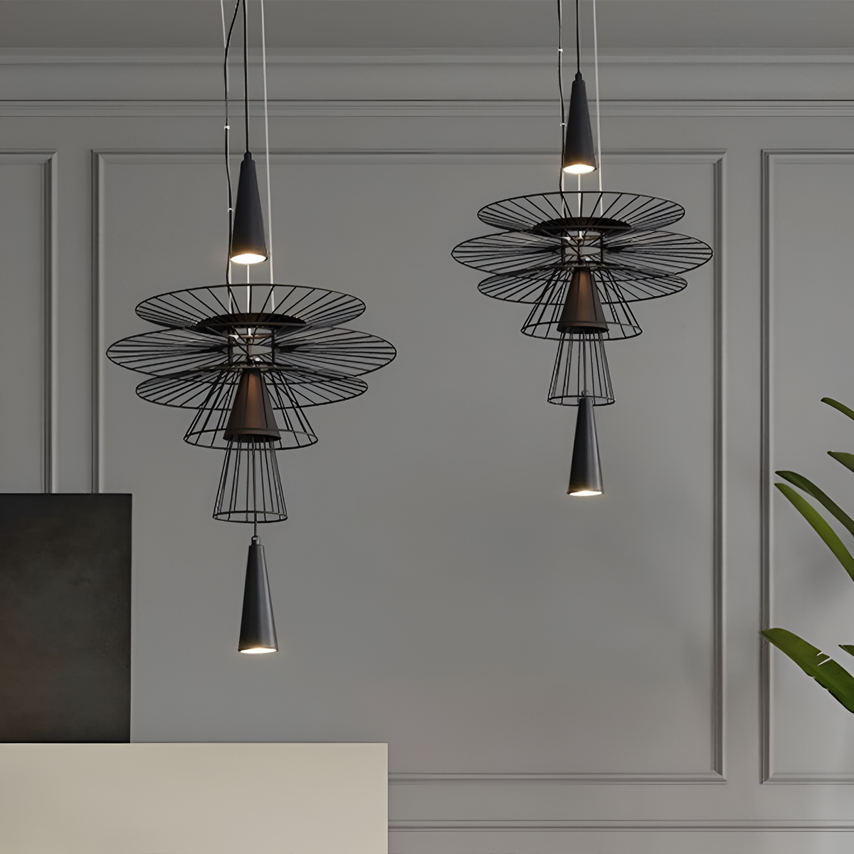 Люстри Vibs L-60 cm / L-80 cm Led 4000К Black 8W 231118-100002801