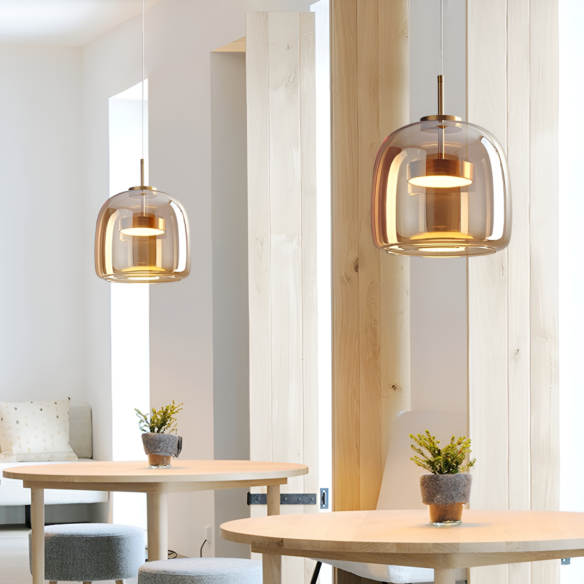 Підвісний світильник бурштиновий D-23 cm Led 9W 3000K-6000K Amber+Gold Jube 251231-100006775