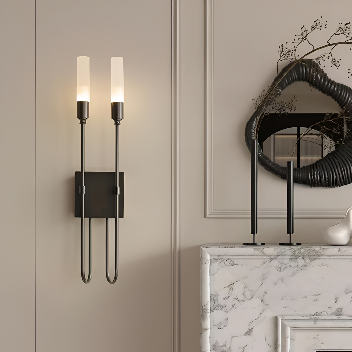Настінний світильник чорний H-68 cm G9 Black Chandelier 251118-100006658