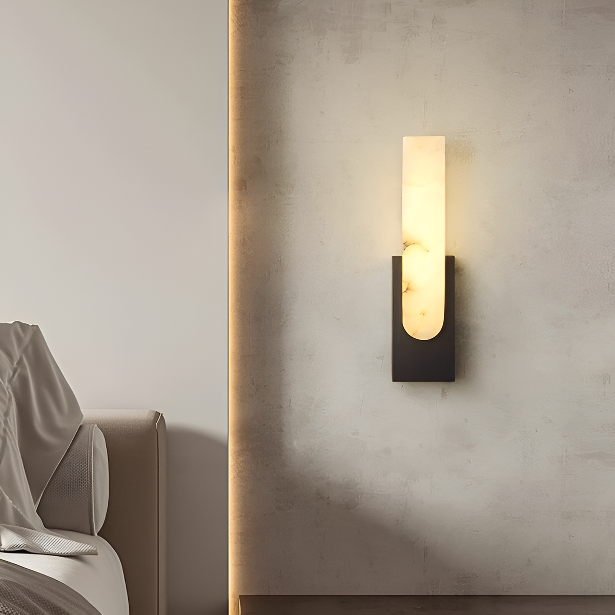 Настінний світильник чорний з мармуром H-50 cm Led 16W 3000K-5000K Black Marble 260122-100007292