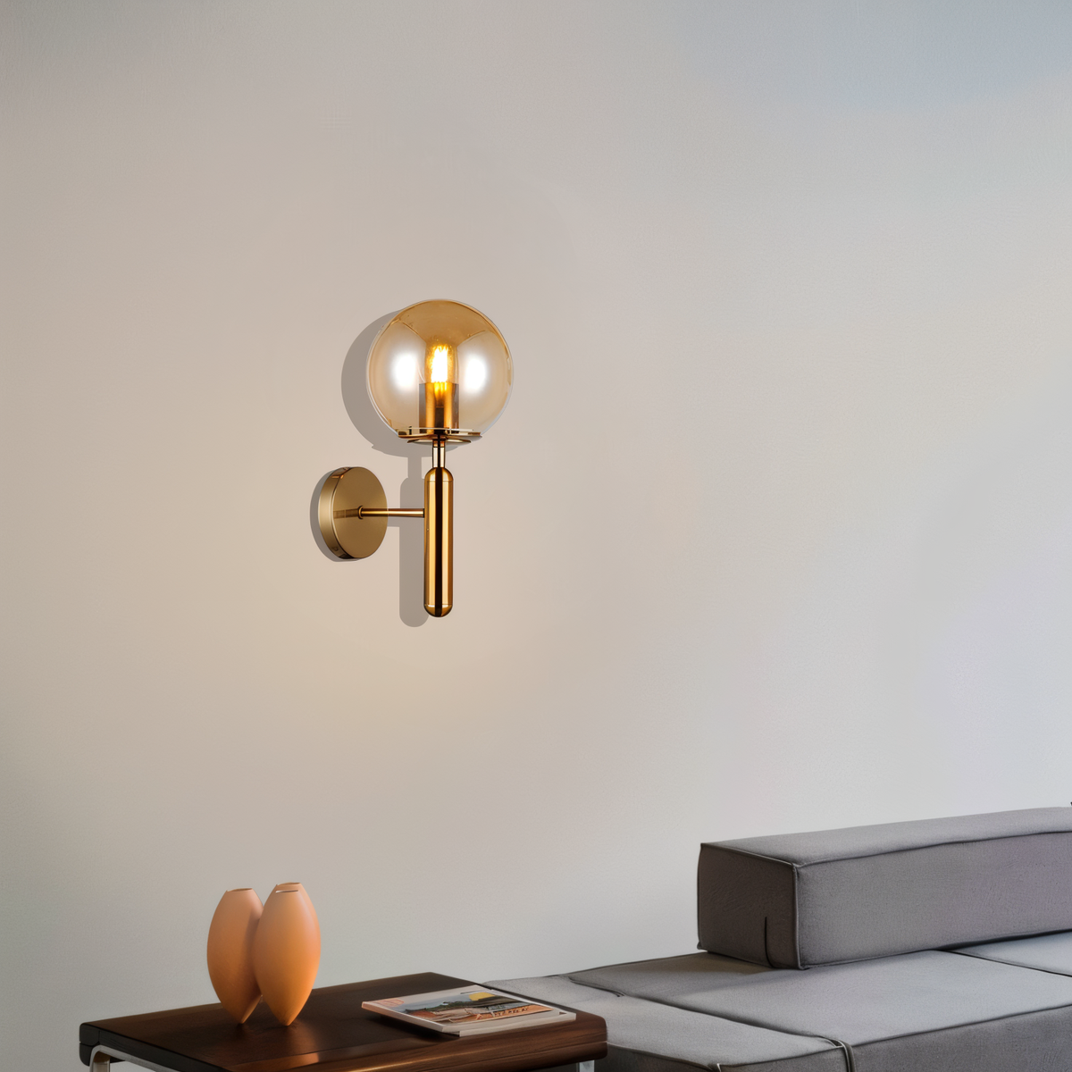 Настінний світильник Faro Bollo D-15 см E27 Gold + Amber 250431-100004295
