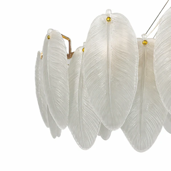 Підвісна люстра золота L-95 cm E14 Gold+White Feather 260618-100008228