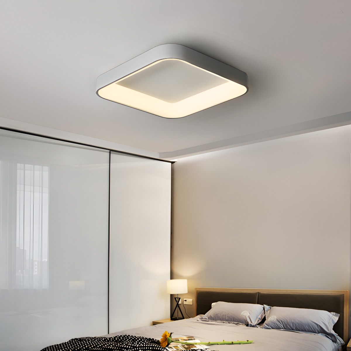 Стельовий світлодіодний світильник з пультом D-45 LED Ceiling Squares Grey / Black / White 221052-100001111