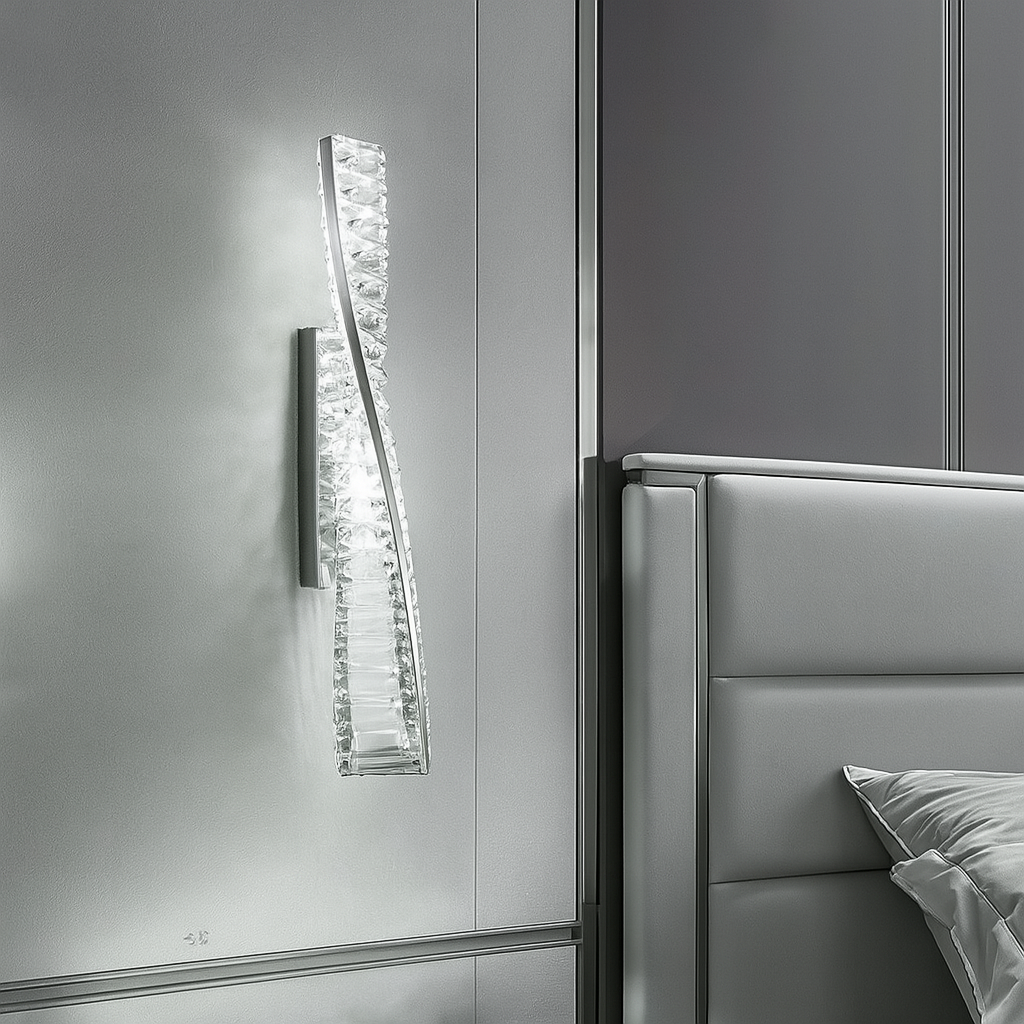 Світильник настінний срібний з кришталевим плафоном H-50,5 cm Led 18W Chrome Crystal diamond 250735-100005623