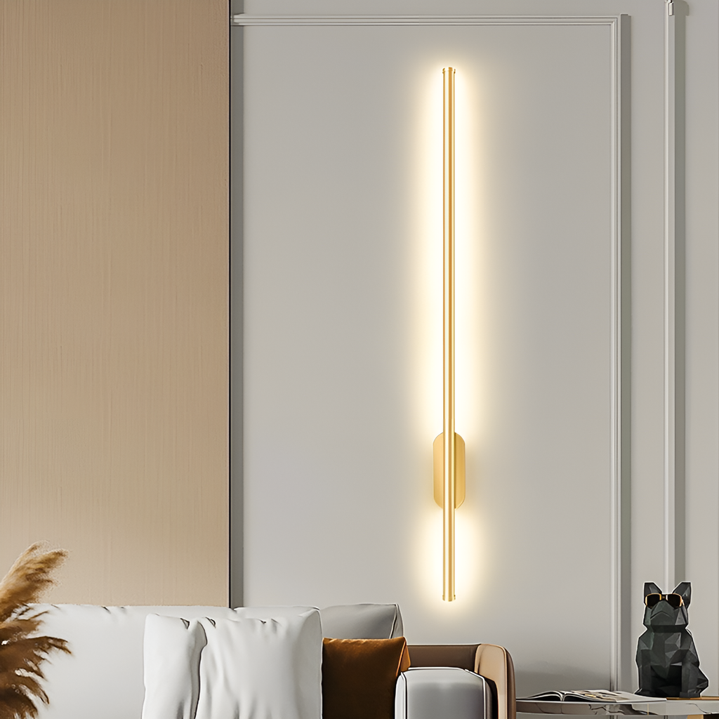 Бра лінійні золоті H-70 cm / H-94 cm Led 3500K Gold Sand 211020