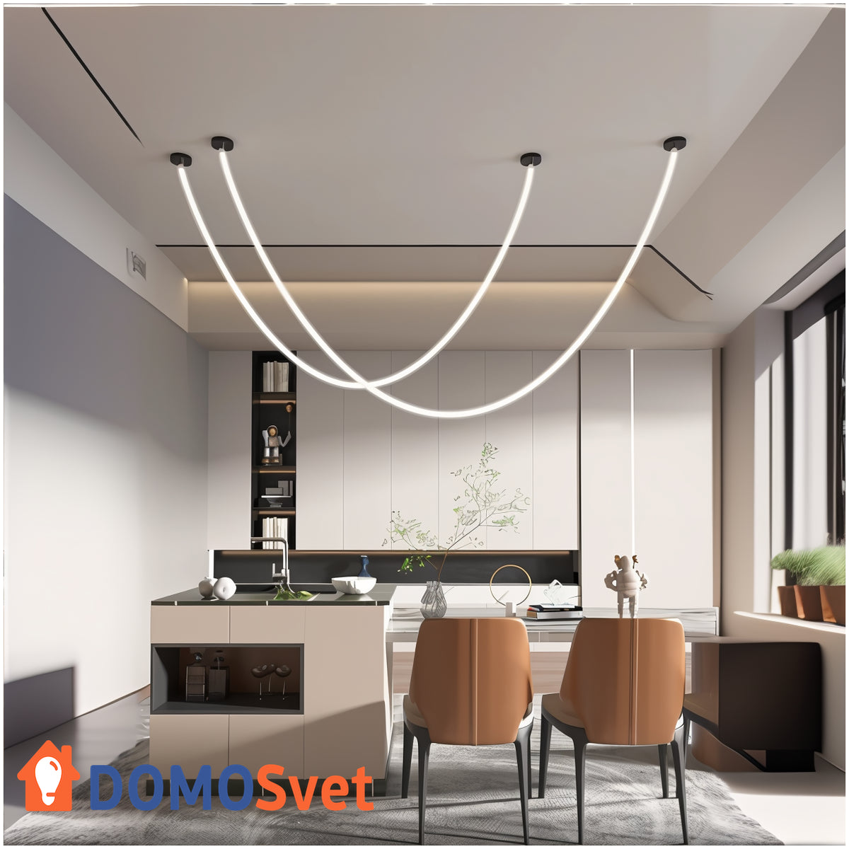 Підвісний Led Світильник Tube Black Base 1.5m Domosvet Design 24083-233633