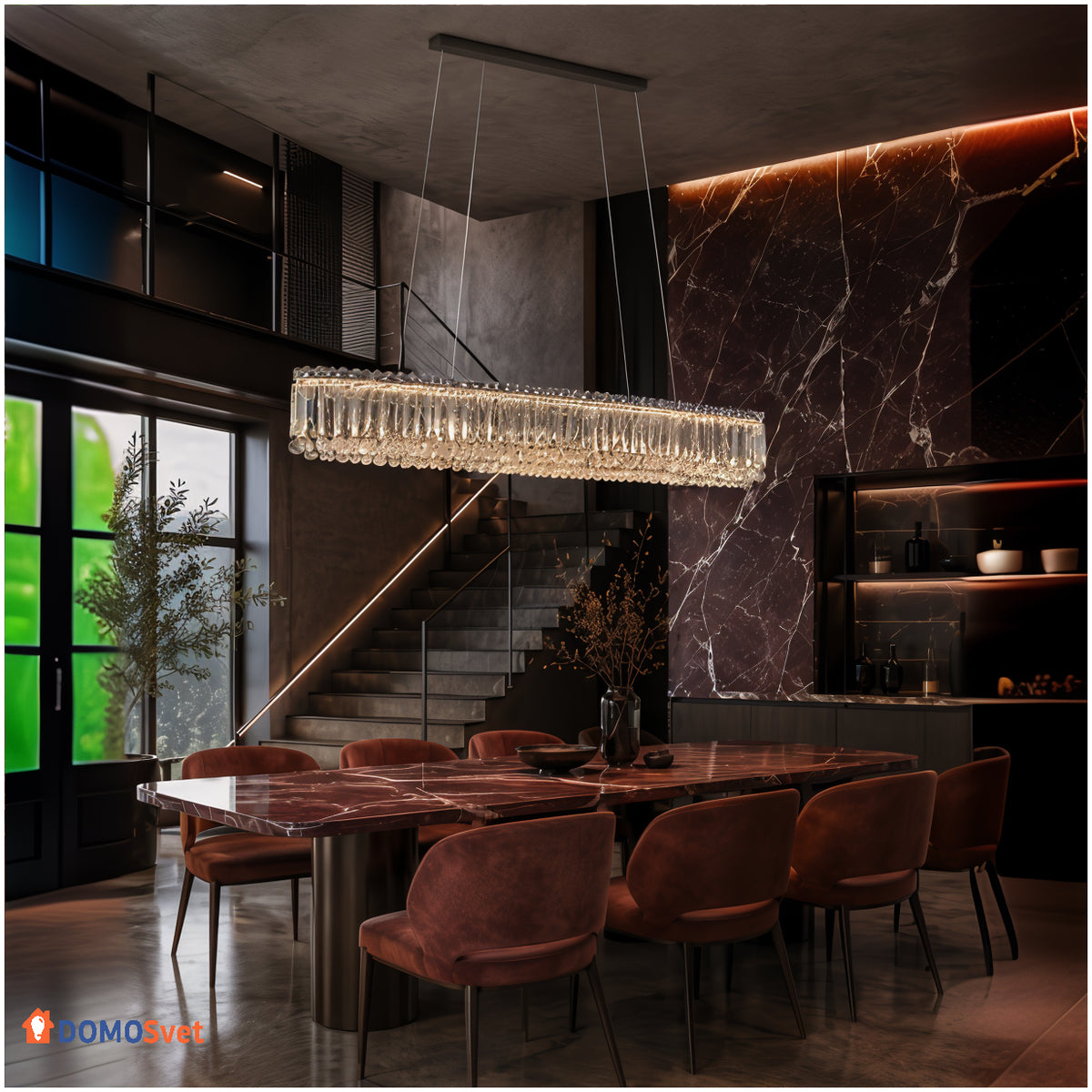 Люстра Crystal Facet Long Domosvet Design 260814-248963