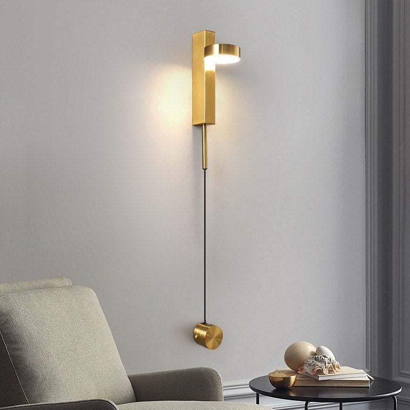 Бра золоте поворотне з вимикачем та регулюванням яскравості димером Teco Long Lamp Gold 260118-100007208