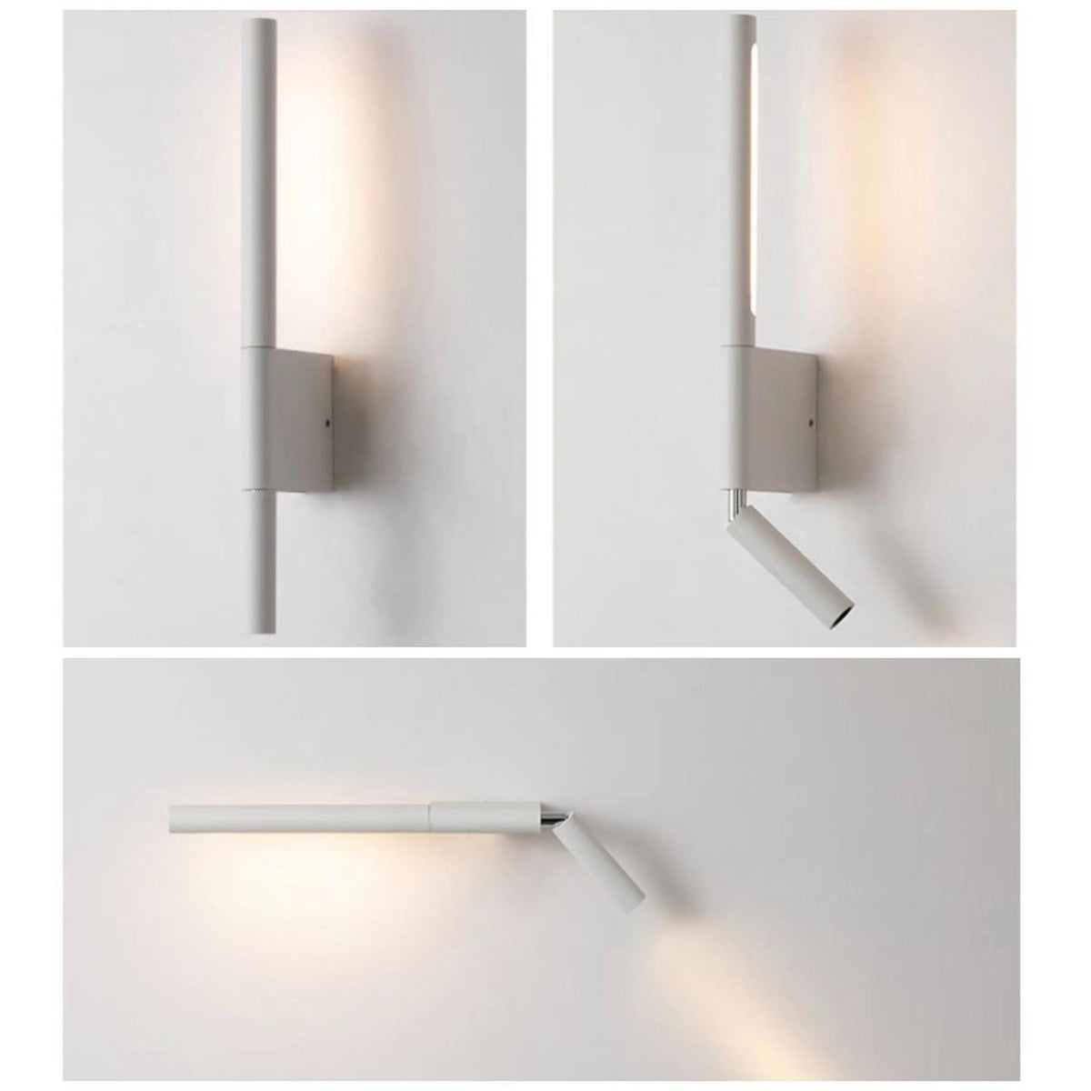 Бра білий з 2 вимикачами на корпусі H-43 cm Led 5W 4000K White Kono read 230618-100002212