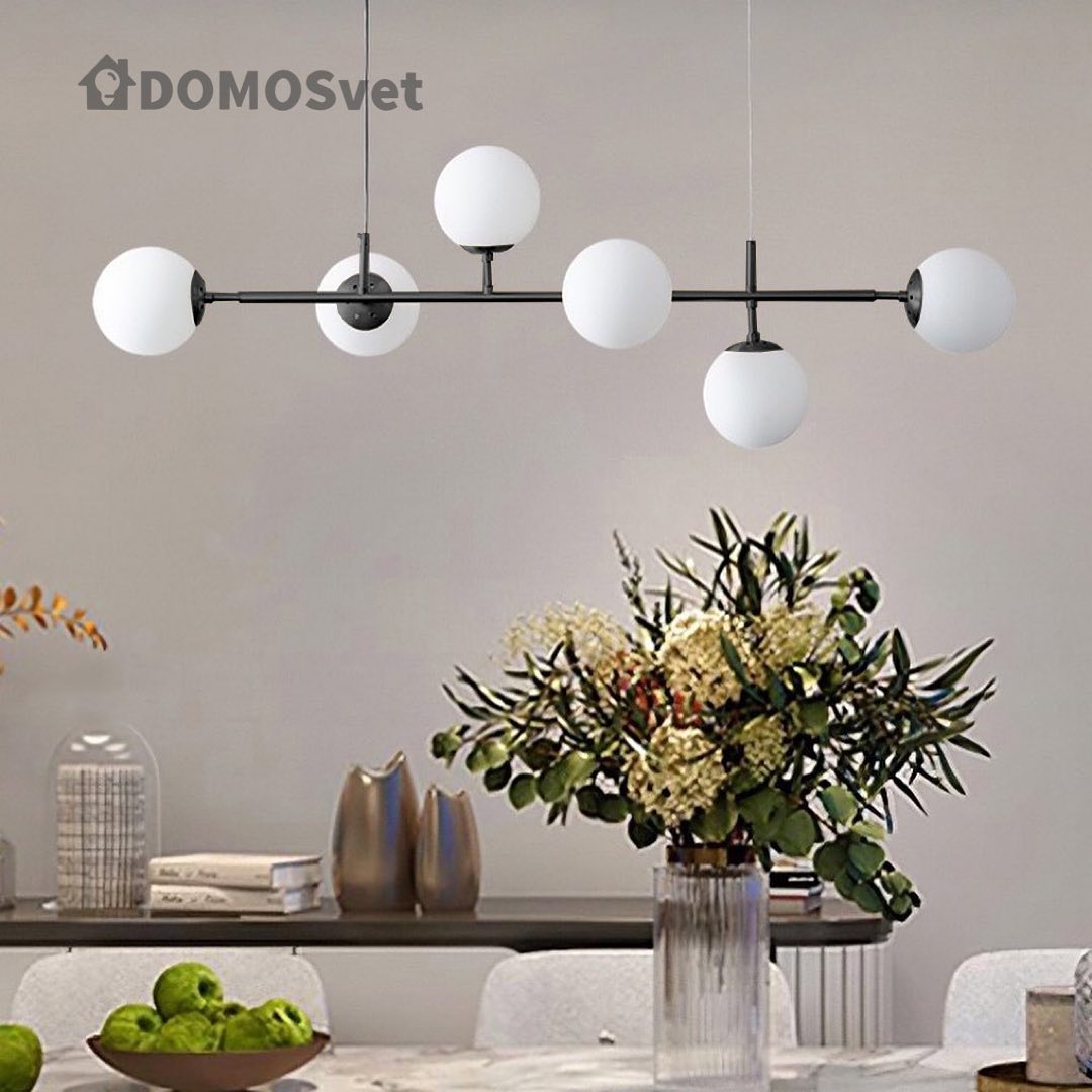 Підвісна люстра Modo Black glass White L-120 см 230618-100002251