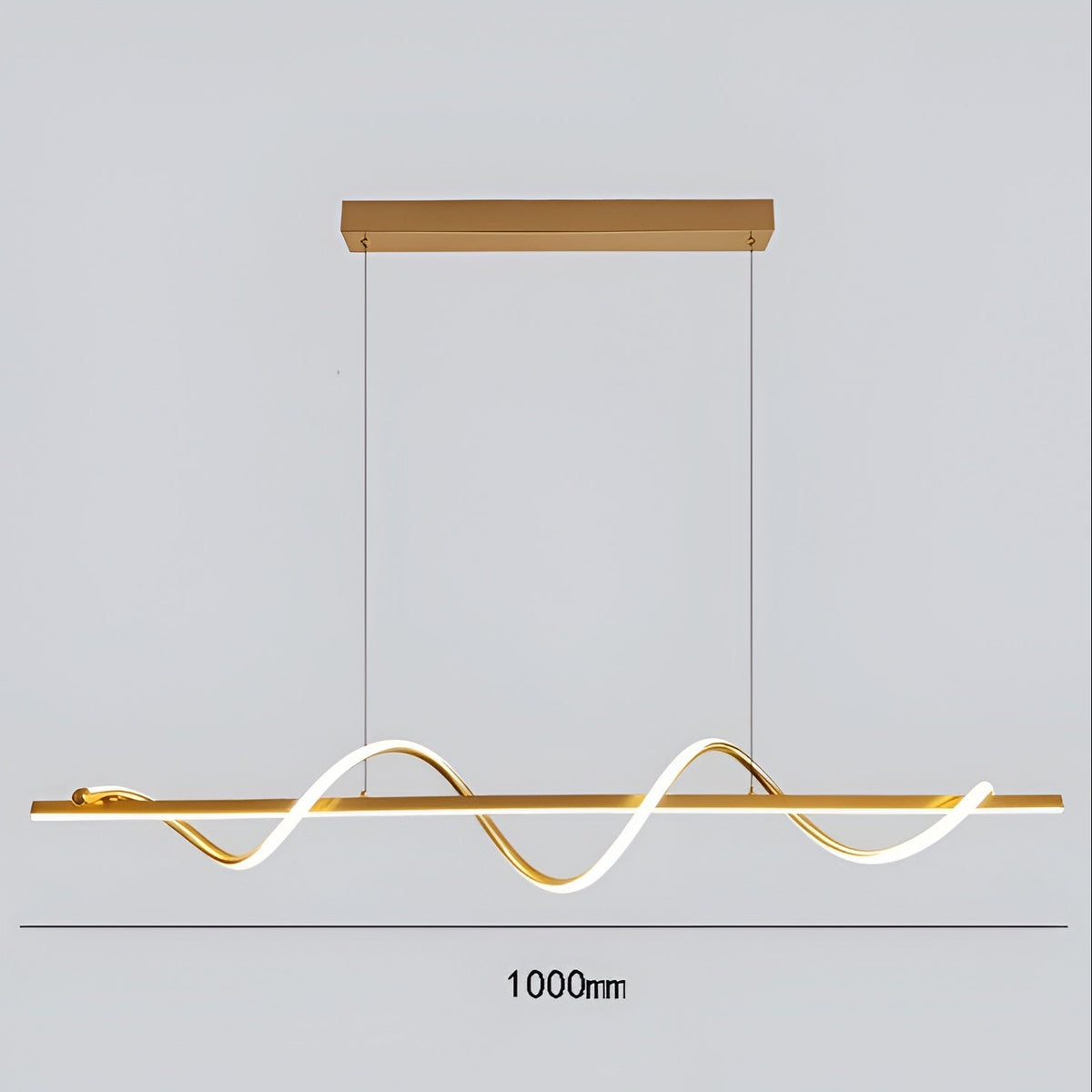 Люстри підвісні хвилясті золоті L-100 cm / L-120 cm Gold Gemo wave 260118-100007239