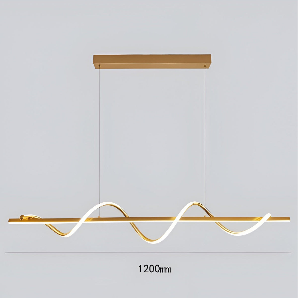 Люстри підвісні хвилясті золоті L-100 cm / L-120 cm Gold Gemo wave 260118-100007239
