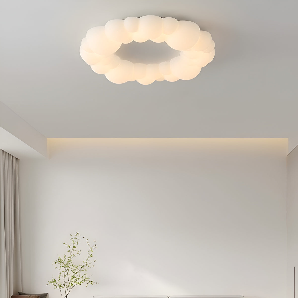 Стельова люстра Хмаринка біла D-49 cm Led 72W 3000K-6000K White Cloud 251235-100006928