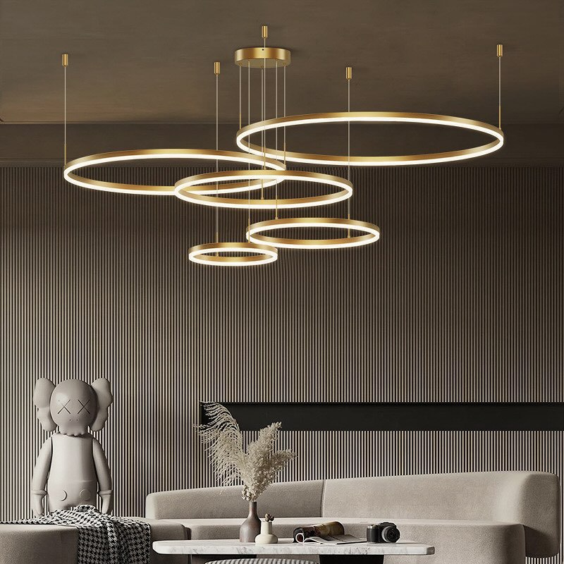 Підвісні люстри з пультом Kukho Circle 30+40+50+60+80 cm Gold / Black / Silver / White 3000K-6000K 240219-100003028